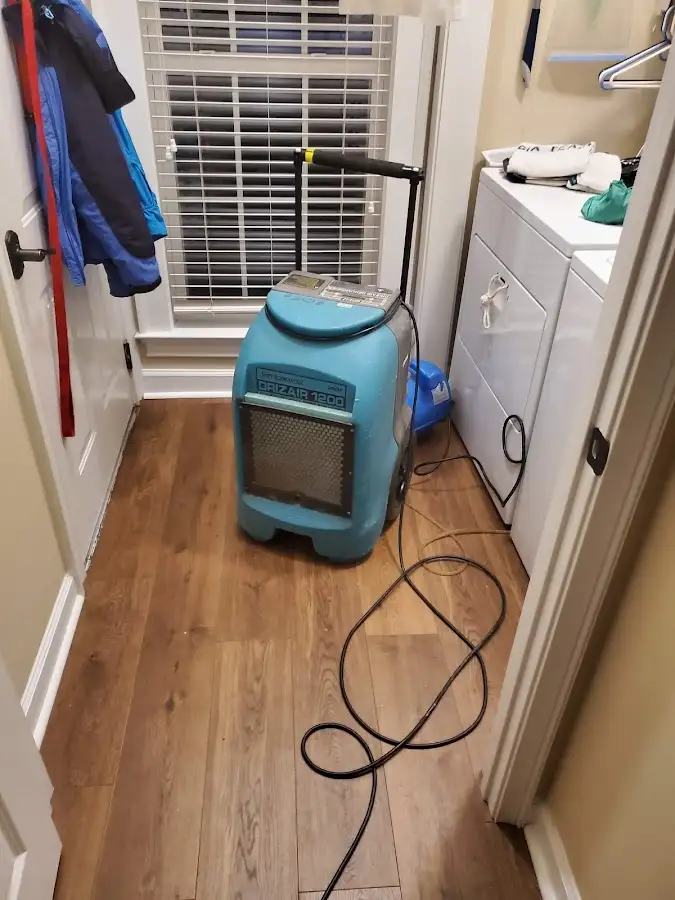 Commercial dehumidifier deployed for Flood Damage Cleanup in Larkspur